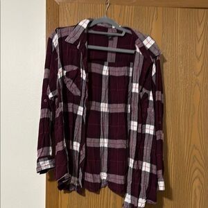Men's Burgundy Plaid Shirt